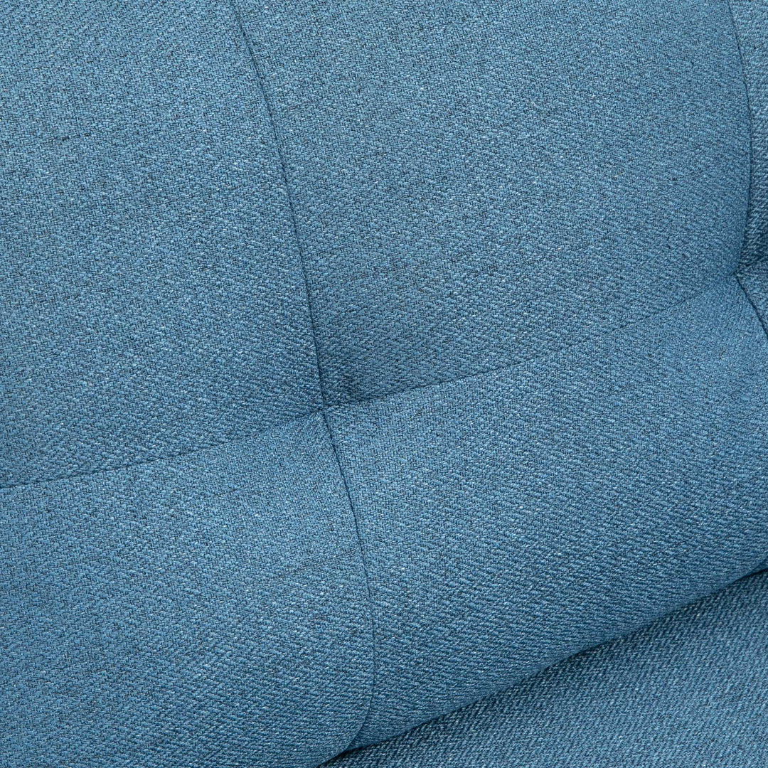 2-Personers sofa i retrodesign, med knapsyninger, sofa, linnedlook, mørkeblå