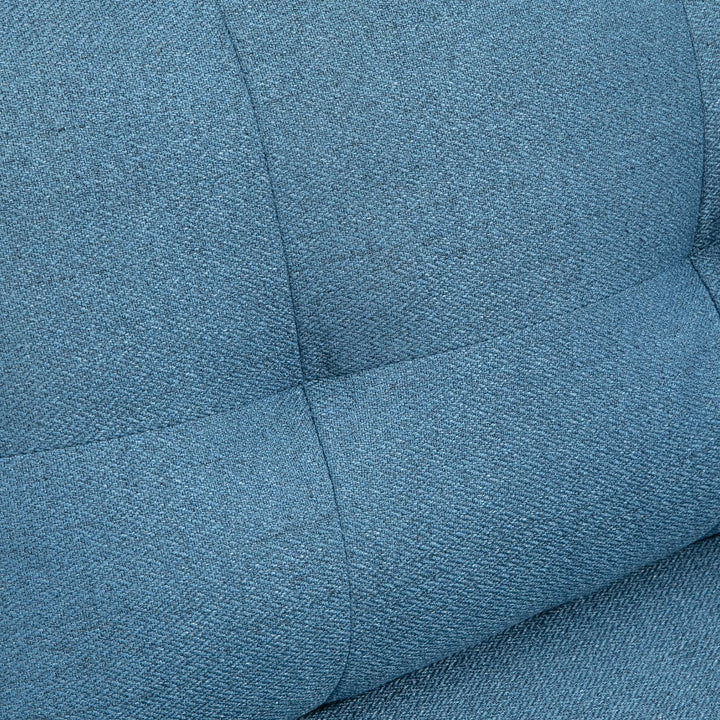 2-Personers sofa i retrodesign, med knapsyninger, sofa, linnedlook, mørkeblå