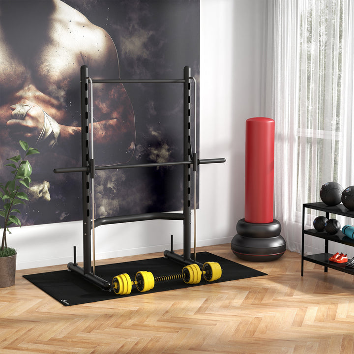 25 Kg håndvægt og vægtstang, justerbart ergonomisk 3-i-1 håndvægtsæt, 12 skiver, 2 korte stave, 1 lang stav, gul + sort