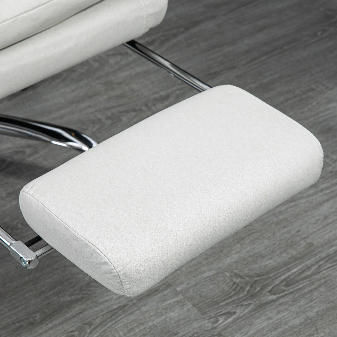 Kontorstol med massagefunktion, opvarmet, vipbar, kunstlæder, 65x72x109-117cm, cremehvid