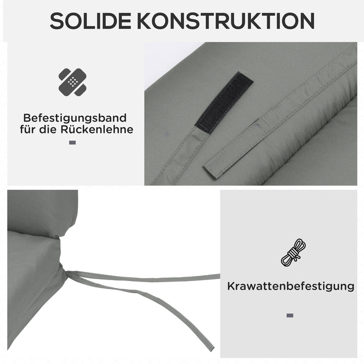 Liggehynde, haveliggehynde, polyesterbetræk, mørkegrå, 196 x 55 x 8 cm