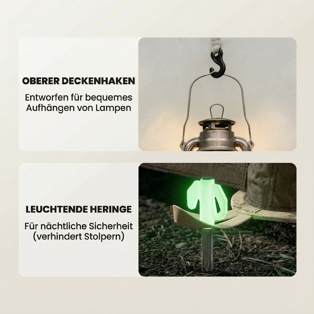 Oppusteligt 3-personerstelt, hurtig opsætning, udendørs campingtelt med luftpumpe, netvinduer, aftageligt tag