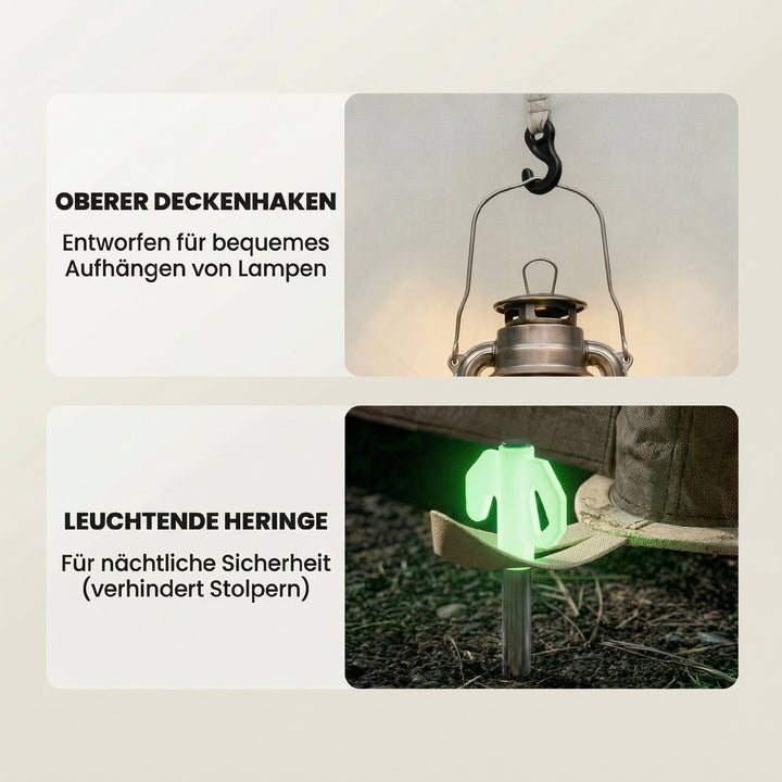 Oppusteligt 3-personerstelt, hurtig opsætning, udendørs campingtelt med luftpumpe, netvinduer, aftageligt tag