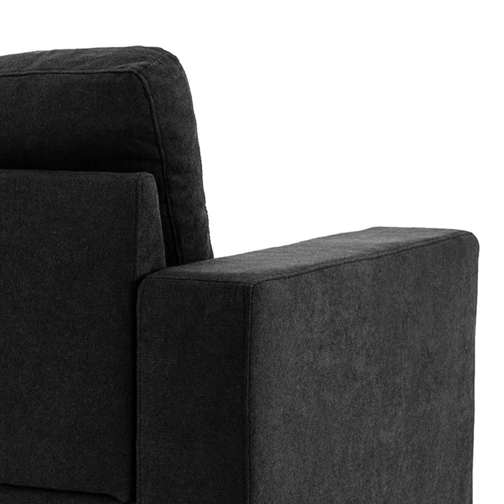 3-Personers sofa, hjørnesofa, med chaiselong, knapsyninger, 193 x 136 x 85 cm, sort