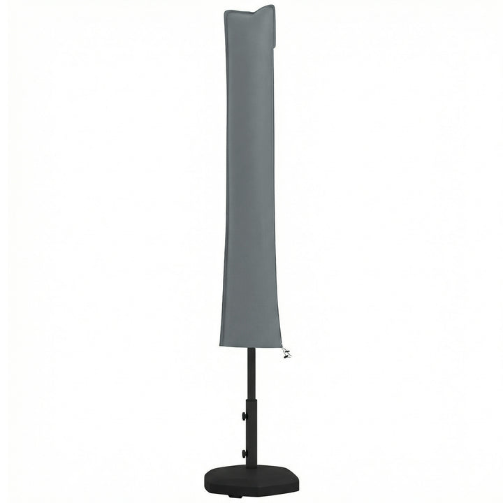 Paraplyovertræk til haveparasol, vejrbestandigt, lynlås, Oxford polyester, 178 cm, grå