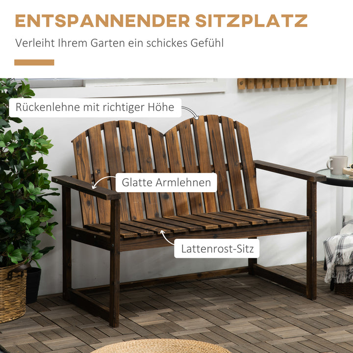 Havebænk til 2 personer, rustikt design, fyrretræ, 114x63x86 cm