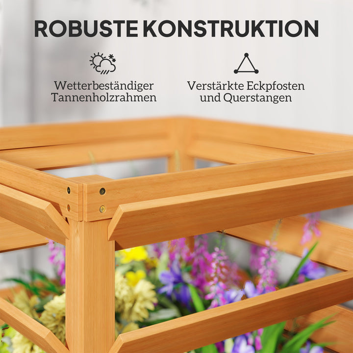 Højbed med espalier, espalier blomsterkasse træ 65 x 65 x 60 cm karamelbrun