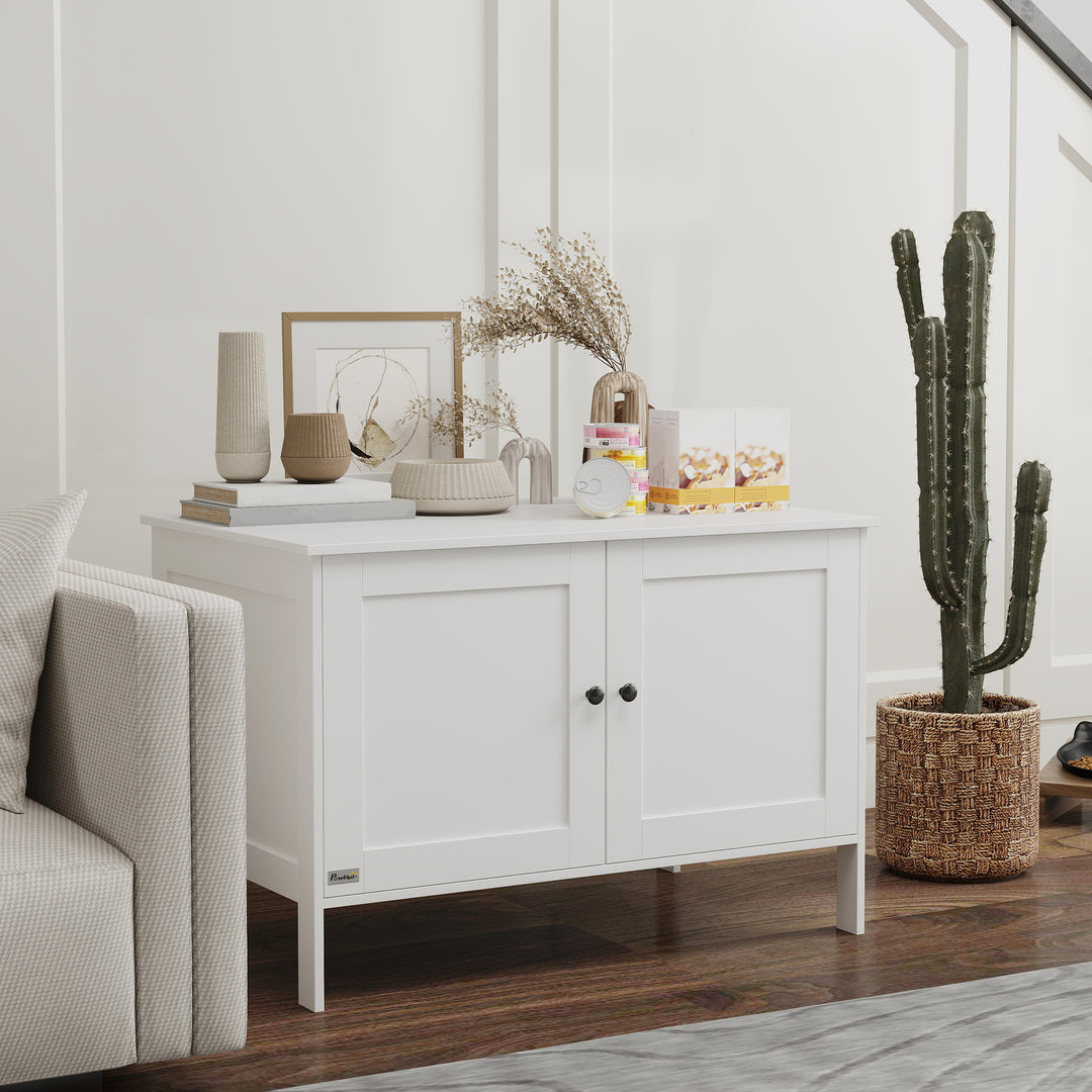 Kattebakkeskab med dørskillevæg kattebakke til store katte 80 x 51 x 54 cm hvid