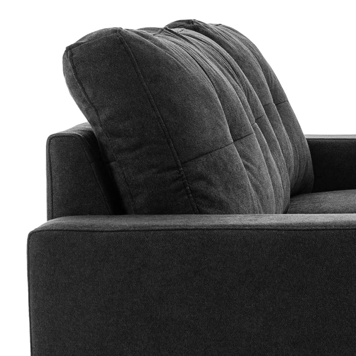 3-Personers sofa, hjørnesofa, med chaiselong, knapsyninger, 193 x 136 x 85 cm, sort