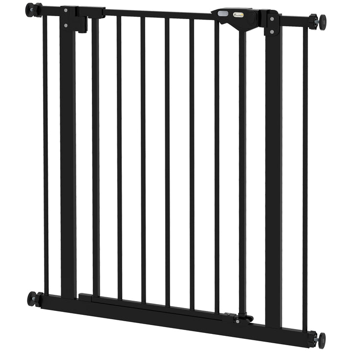 Hundegitter, kæledyrsgitter, metal, plast, 74-80 cm, sort
