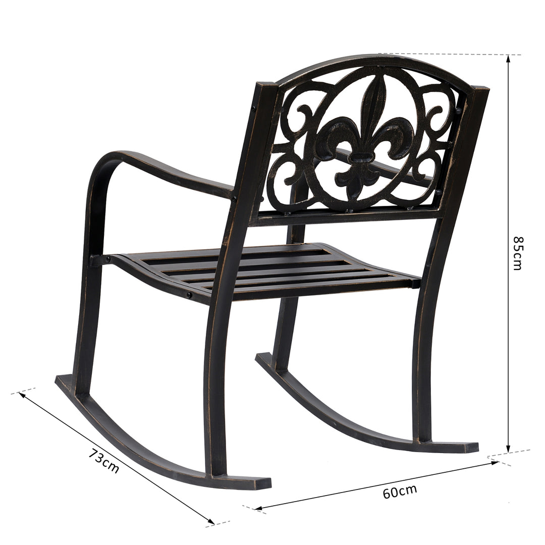 Gyngestol, havestol, gyngestol, antik havemetal bronze B60 x D73 x H85 cm
