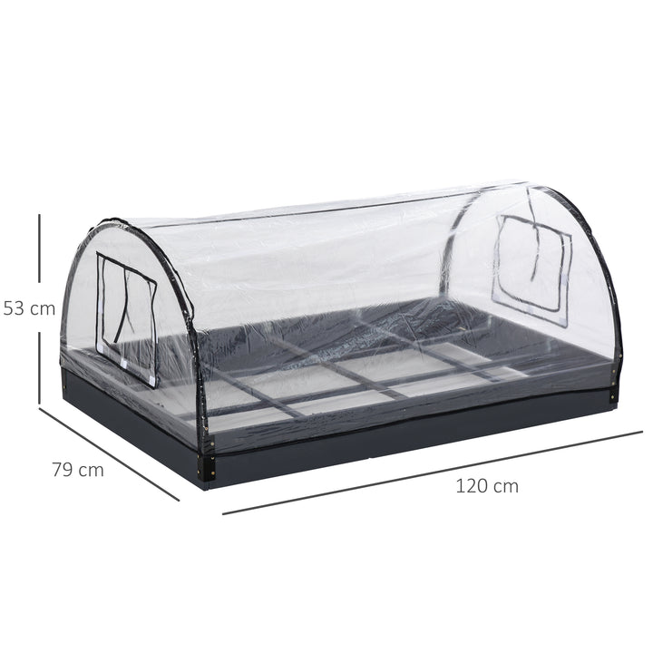 C drivhus tomathus kold ramme plast stål transparent 120 x 79 x 53 cm