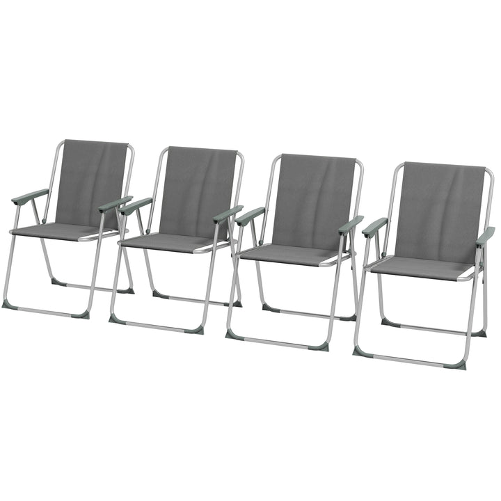 Havestol foldbar campingstol, 53 cm x 54 cm x 76 cm, grå + sølv