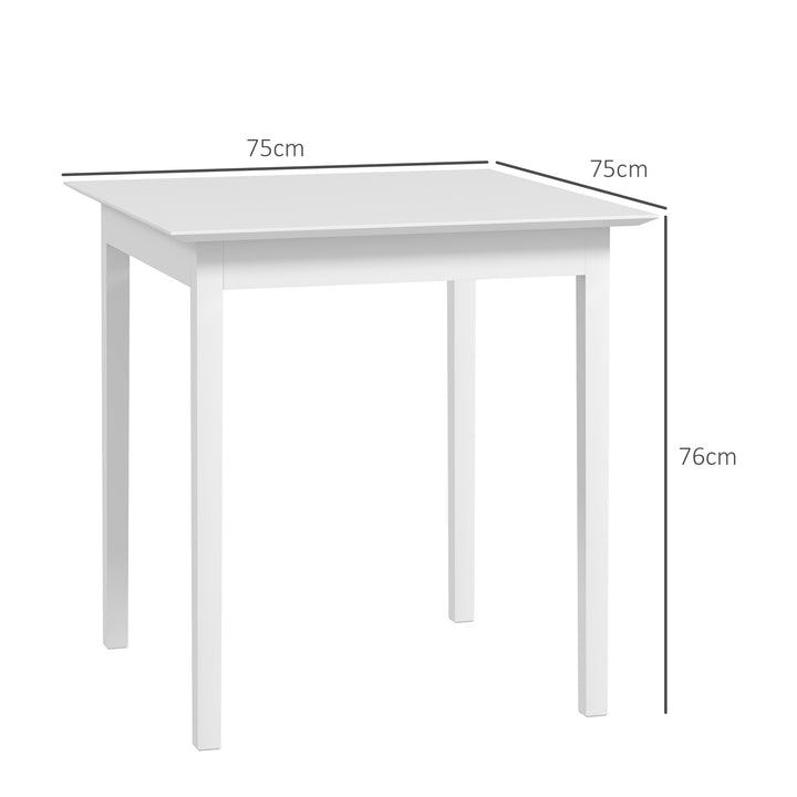 Køkkenbord spisebord firkantet bord, moderne design, 75 cm x 75 cm x 76 cm, hvid