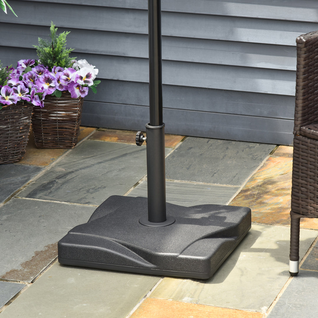 Parasolfod 20 kg, til parasolstænger 32/38/48 mm, til have, terrasse, altan, cement, 41,5 x 41,5 cm, sort