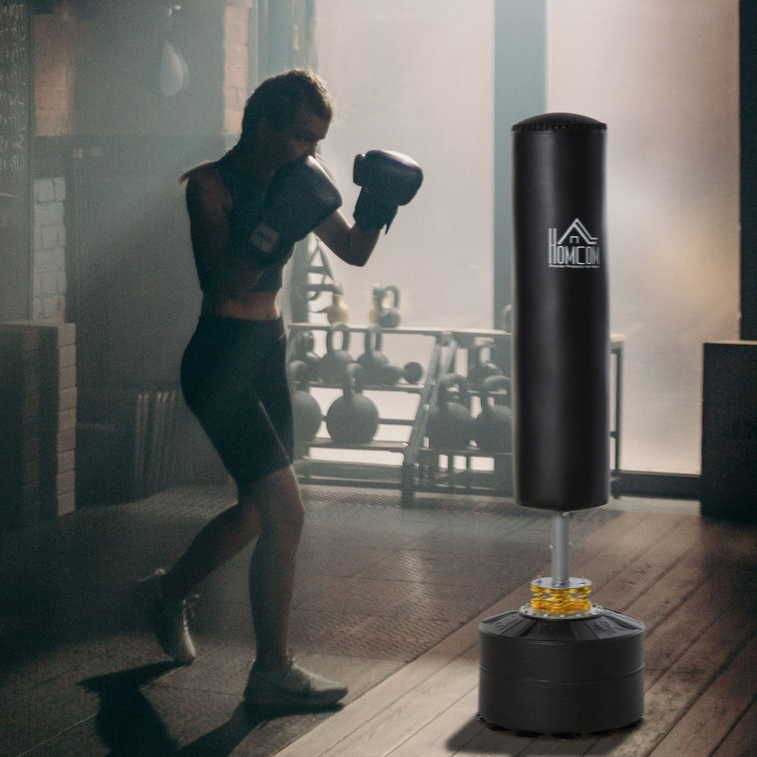 Boksesæk fritstående 170 cm stående boksesæk med sugekopbase kickboksesæk tung boksetræner til voksne unge fitness boksesæk til styrketræning boksetræning mma træning