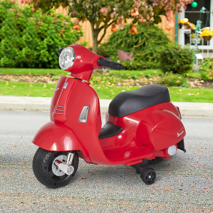 Elektrisk børnemotorcykel vespa elmotorcykel med led-lys, lyd, børns elmotorcykel til børn fra 18-36 måneder rød