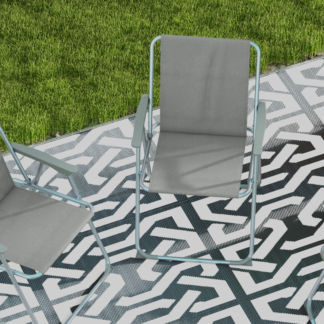 Havestol foldbar campingstol, 53 cm x 54 cm x 76 cm, grå + sølv