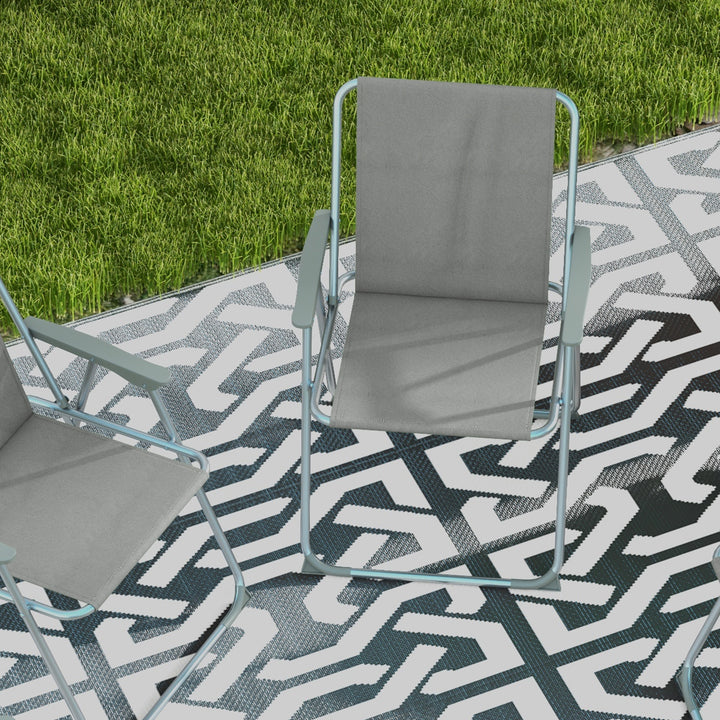 Havestol foldbar campingstol, 53 cm x 54 cm x 76 cm, grå + sølv