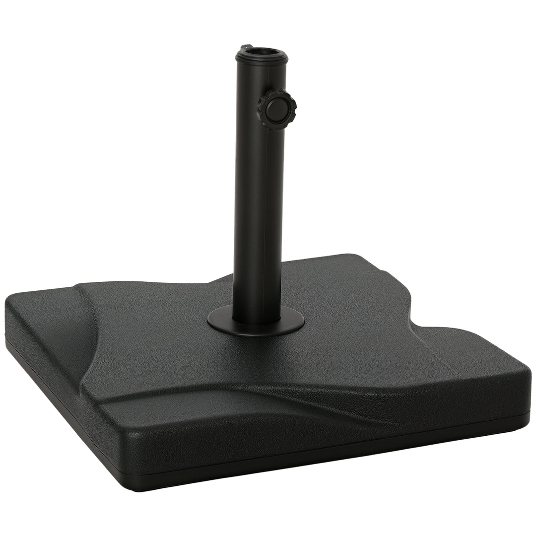 Parasolfod 20 kg, til parasolstænger 32/38/48 mm, til have, terrasse, altan, cement, 41,5 x 41,5 cm, sort