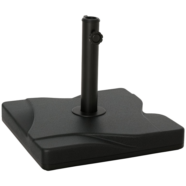 Parasolfod 20 kg, til parasolstænger 32/38/48 mm, til have, terrasse, altan, cement, 41,5 x 41,5 cm, sort