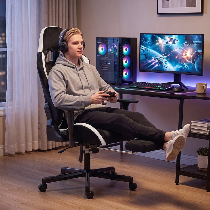Gamingstol Ergonomisk gamingstol med æltemassage og varme