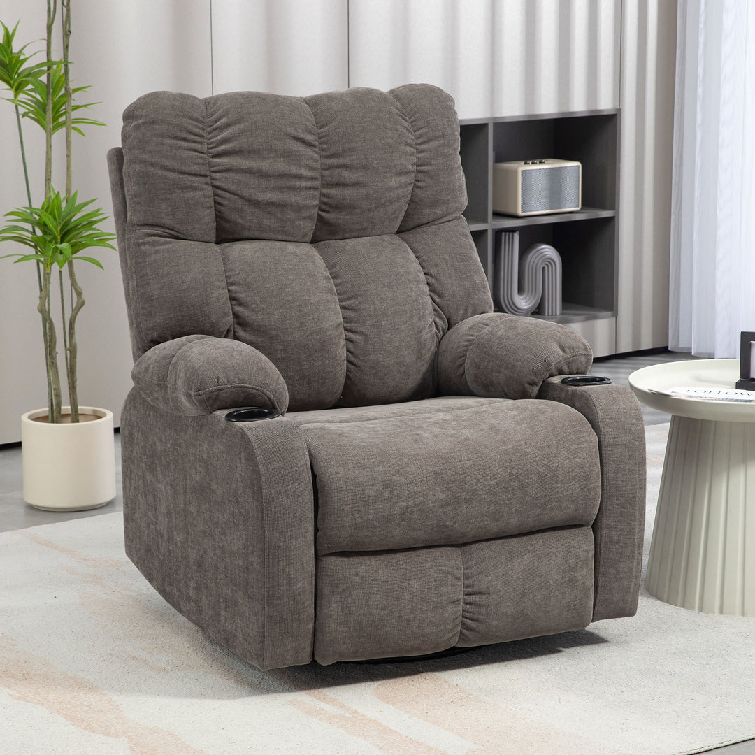 Afslapningsstol med fodstøtte, moderne loungestol, drejelig, op til 150 kg, stålstel, 88 x 96 x 108 cm, lysebrun