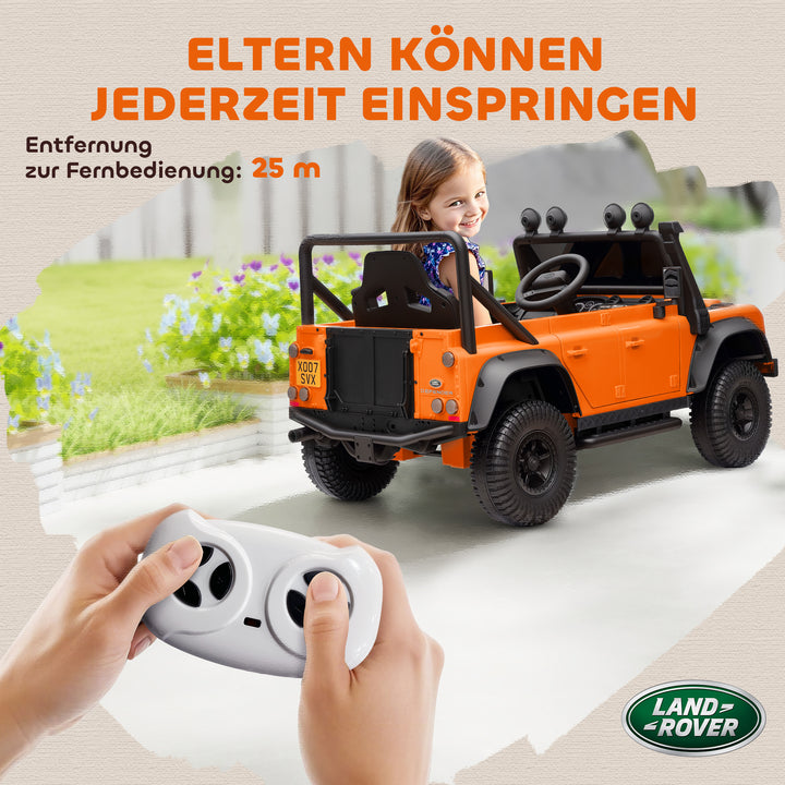 Elbil til børn, 12v batteridrevet, fjernbetjening, musikfunktion, horn, led-lys, orange