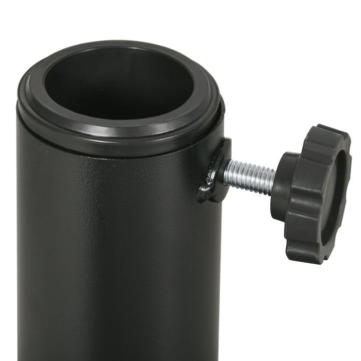 Beton parasolfod, parasolstativ med stålrør, rund parasolholder, til altan, terrasse, have, sort