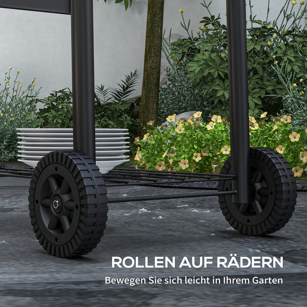 Trækulsgrill smoker bbq grill, 1 hylde, inklusive termometer, 83 x 46,5 x 115 cm, sort