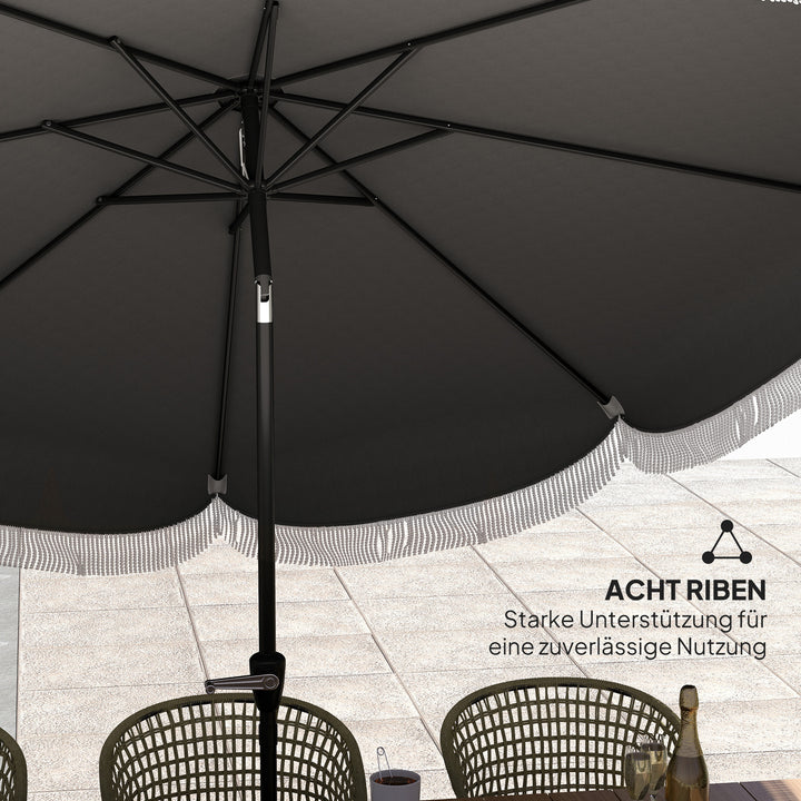 Parasol ø269 cm, uv-beskyttelsesparasol ottekantet balkonparasol solbeskyttelse til haven, mørkegrå