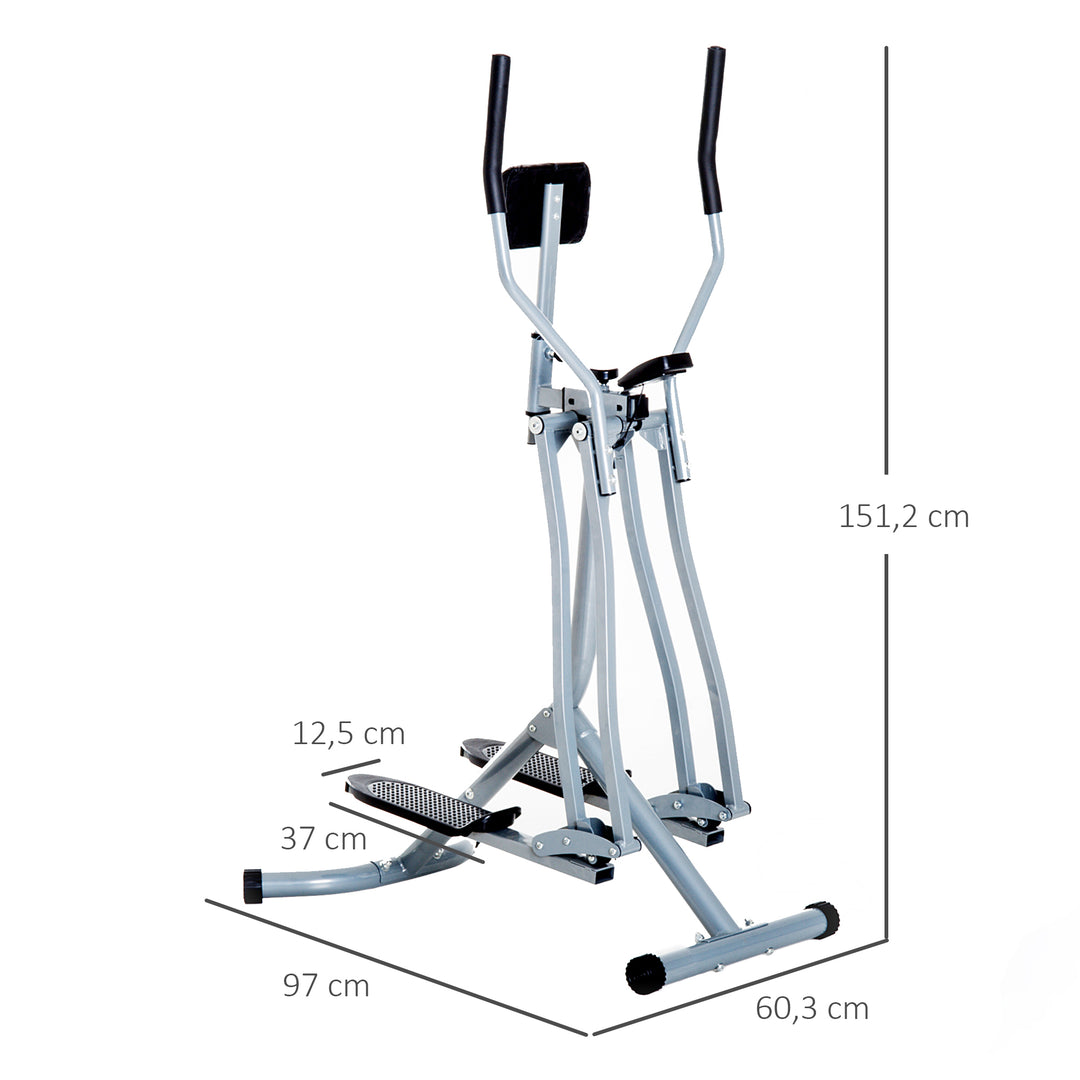 Crosstrainer, motionscykel, lcd-skærm, justerbar brystpude, stål, sølv, 96 x 60 x 152 cm