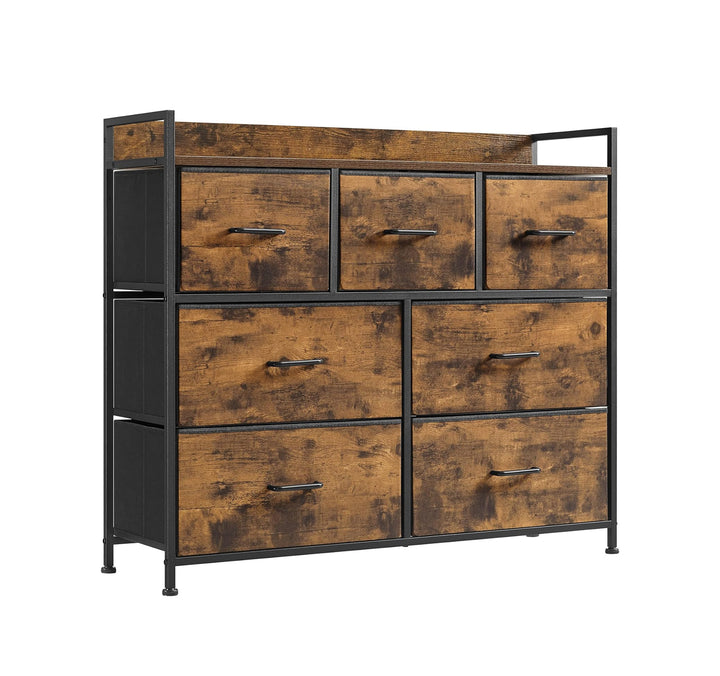 Rustik charme møder industriel elegance: Kommode med 7 skuffer