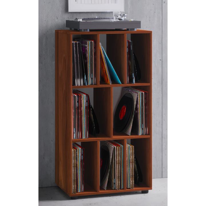 Vinylreol til 250 LP'er, 115 x 60 x 34 cm, brun