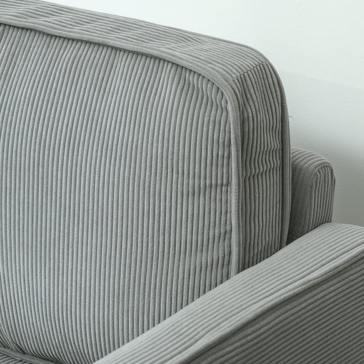 To-personers sofa med opbevaringsplads og massive træben, til stue, soveværelse, 117 x 63 x 79 cm, lysegrå