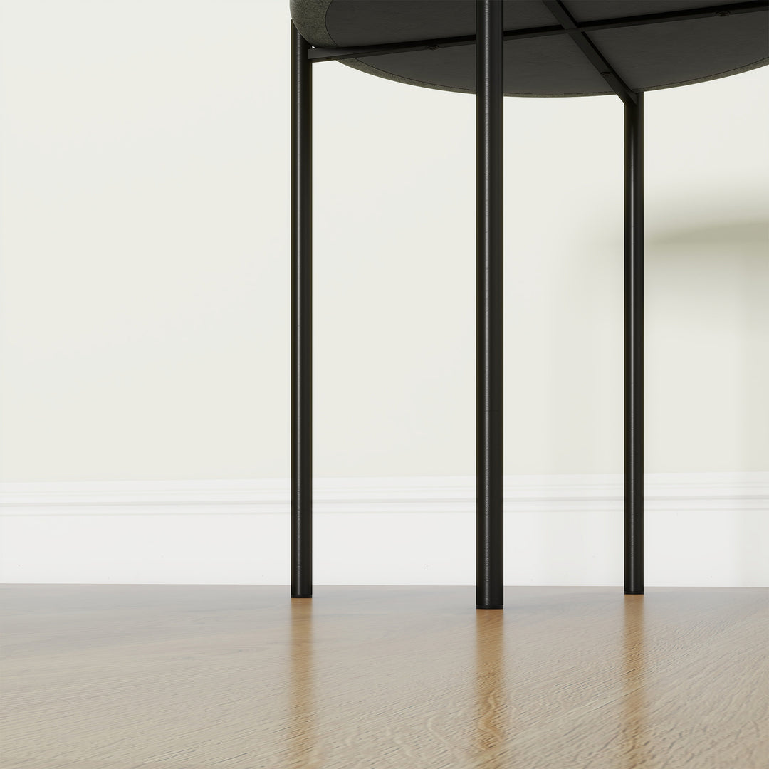 Køkkenskamler sæt med 4, stabelbar, velvet look, op til 100 kg, stålstel, 41,5 x 41,5 x 46 cm, mørkegrå