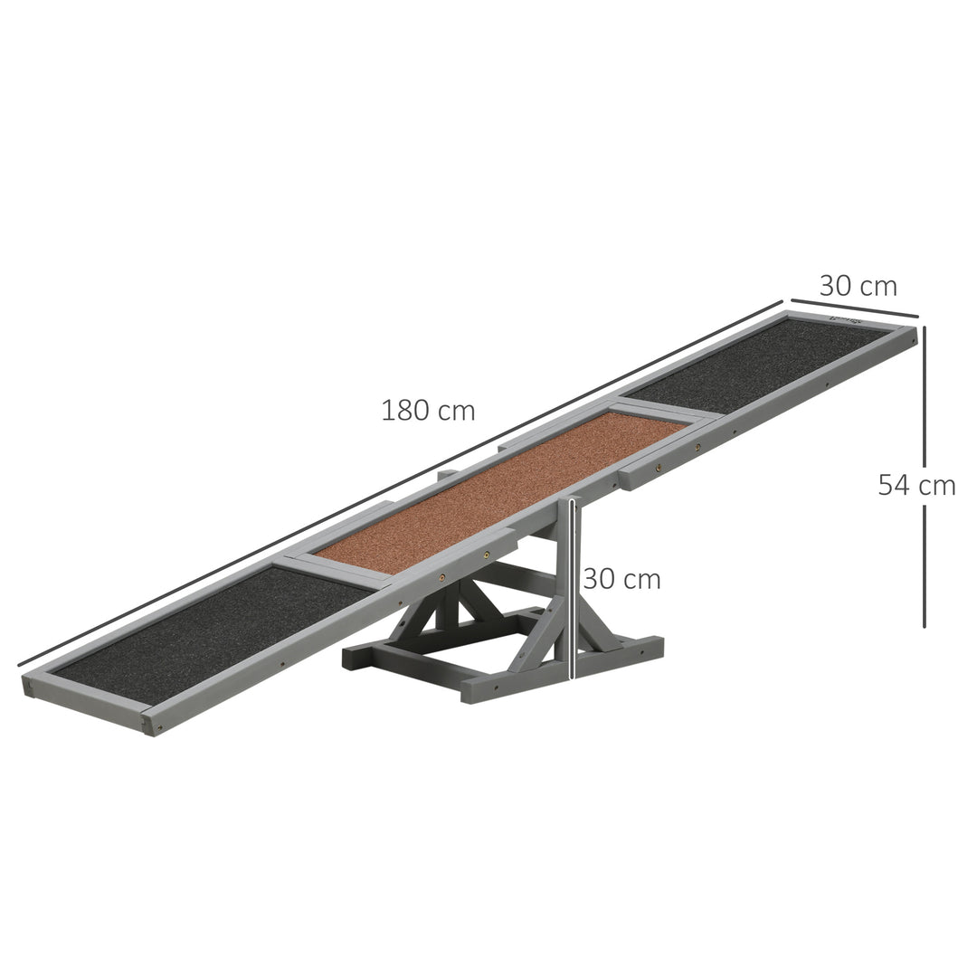 Hundevippe aqulity vippe hundesportsvippe, 180 x 30 x 30 cm, grå + brun