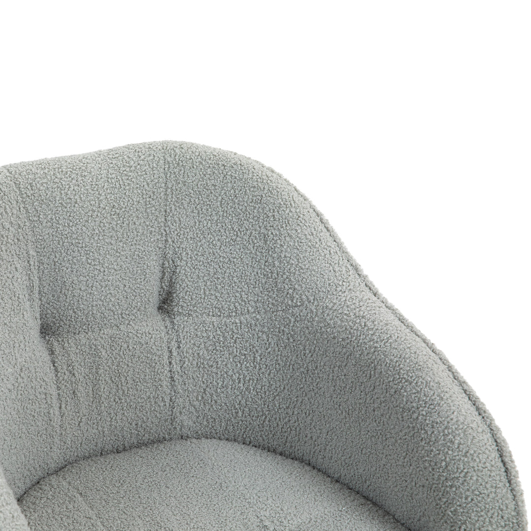 Hjemmekontorstol, ergonomisk skrivebordsstol med vippefunktion, teddy velvet look, 56 x 61 x 86 cm, grå