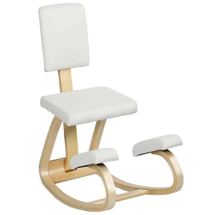 Ergonomisk knælestol, knælestol, sundhedsstol til hjemmet, kontoret, meditation, creme