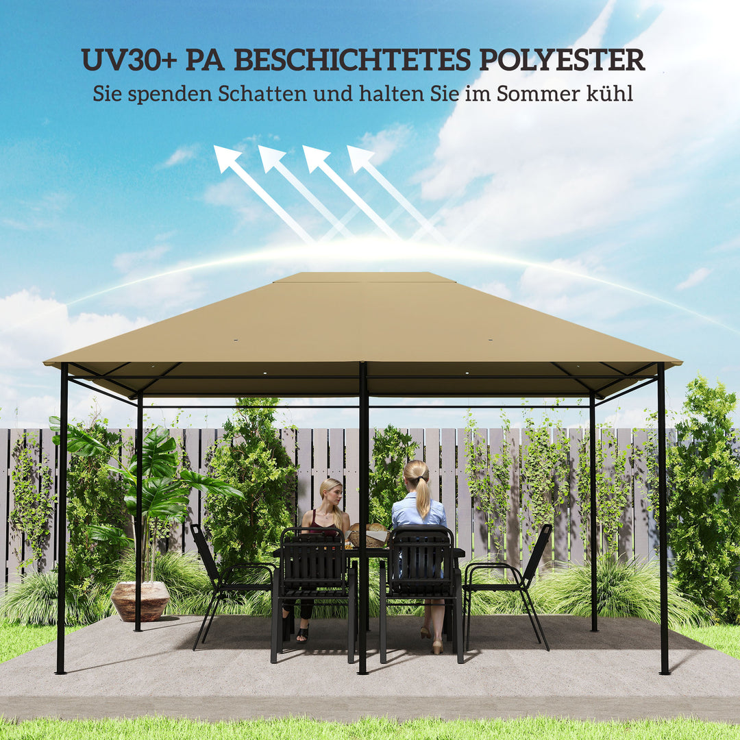 Udskiftningstag til pavillon, vejrbestandigt, 397 x 297 cm, khaki