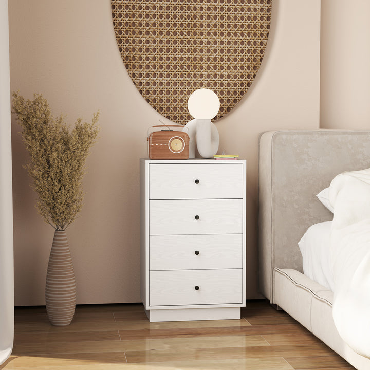 Kommode med 7 skuffer i træ i moderne stil 47 x 29 x 75 cm hvid