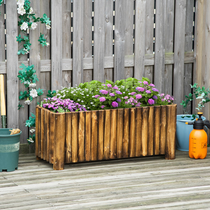 Højbedplanter urtebed grøntsagsbed blomsterkasse, grantræ 100x38,5x40 cm