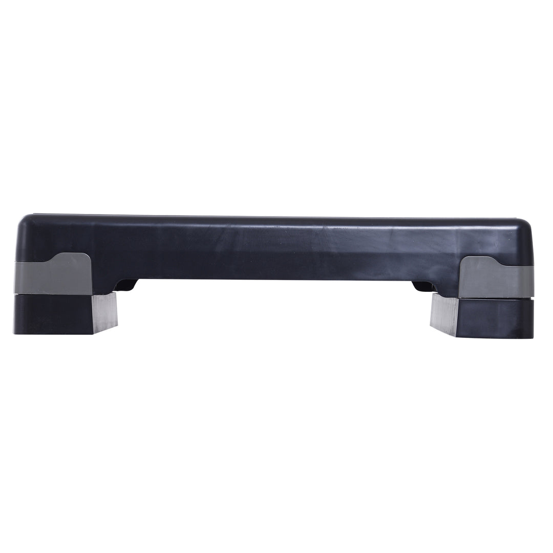 Stepper aerobic fitness home trainer stepper 2-trins højdejusterbar (10/15 cm) egnet til hjemme- og kontorbrug sort+grå 68 x 29 x 15 cm