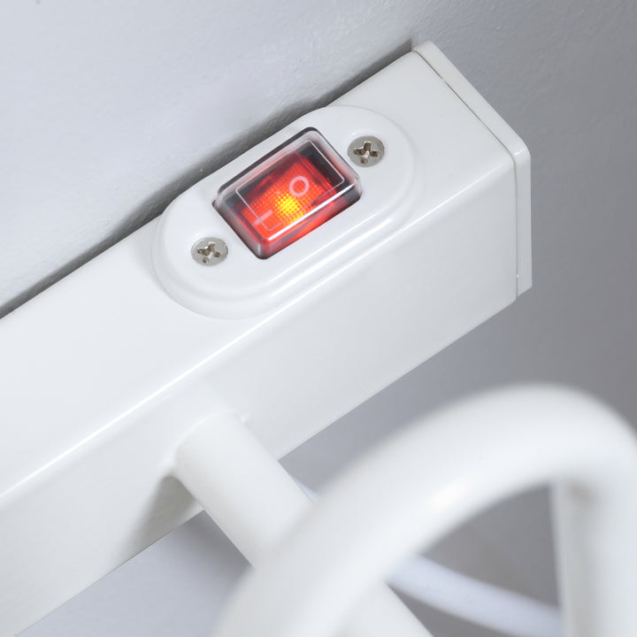 Elektrisk skotørrer, temperatur op til 55°C, vægmonteret, stål, hvid, 76 x 13 x 17 cm