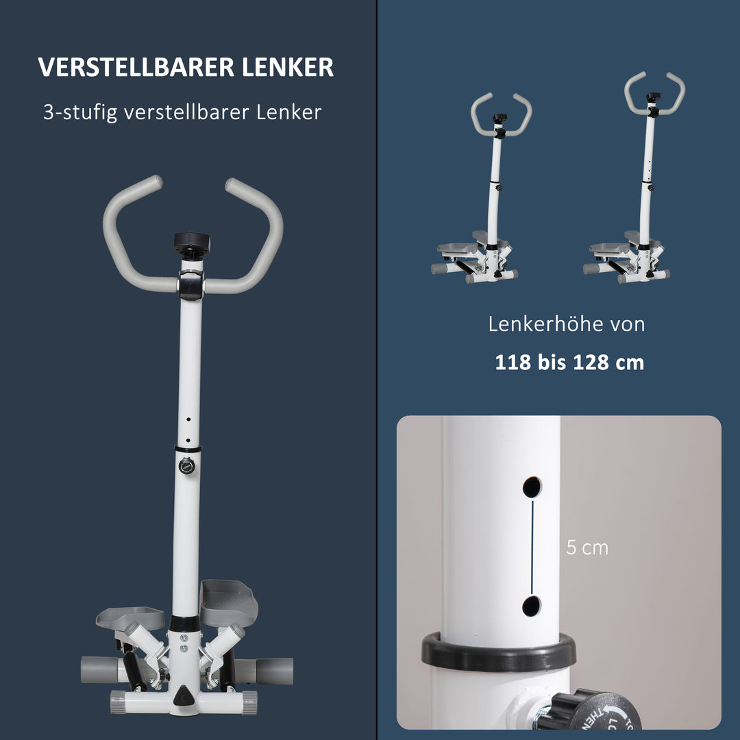 Hjemmetræner med LCD-skærm, justerbar hastighed, metal- og ABS-konstruktion, 55 x 53 x 118-128 cm