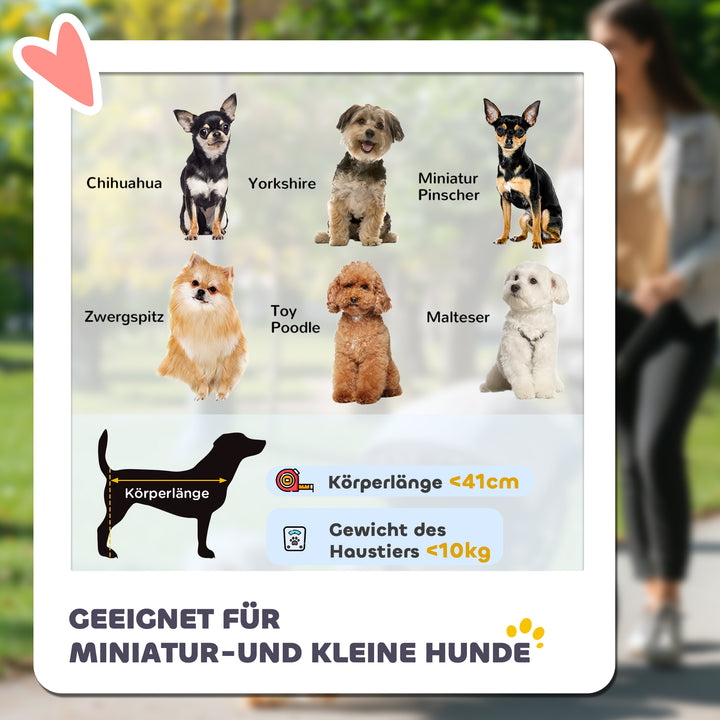 Sammenklappelig hundebåren/hundevogn til hunde op til 10 kg, med 3 hjul, netvinduer, kopholder og opbevaringskurv, 109,5 x 57,5 x 106,5 cm, rød