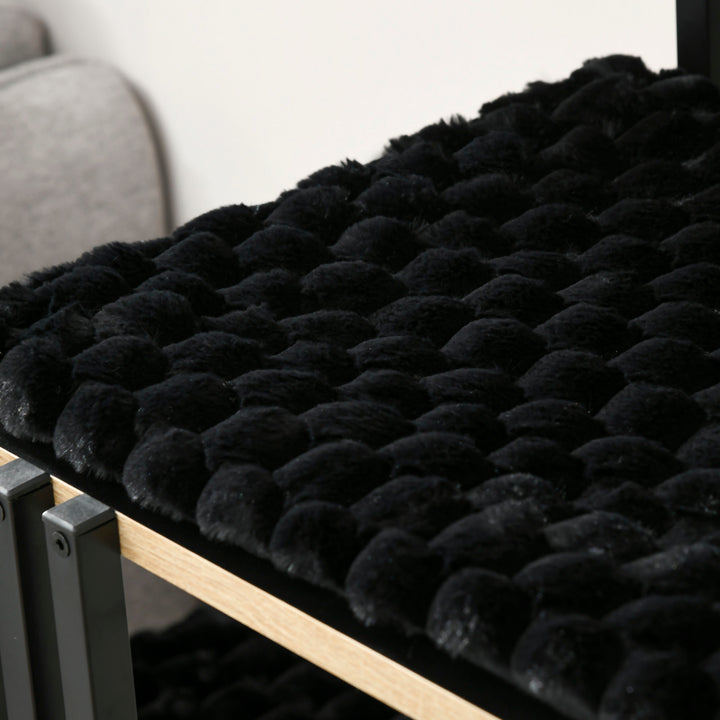 Kradsetræ, industridesign, 2 platforme, 2 puder, kradsevæg, stålramme, sort, 85 x 48 x 128 cm