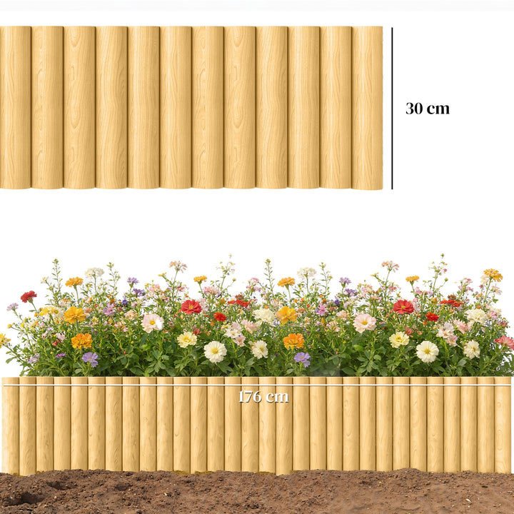 Havehegn, træhegn, 176 cm x 30 cm, hegnspaneler, hundehegn til haven, blomsterbede, dyrebarrier