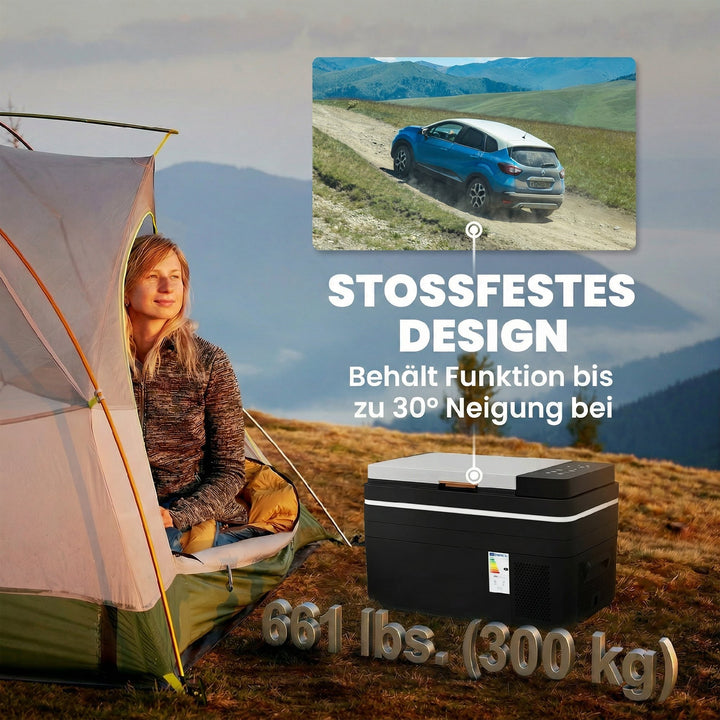 Kompressorkøler 30L -20℃-20℃ Elektrisk køler med app-styring LED-lys USB-port Batteribeskyttelse