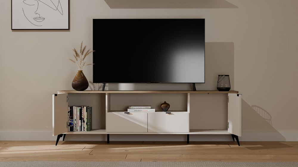 Elegant og bred TV-bænk, Kashmir-farvet